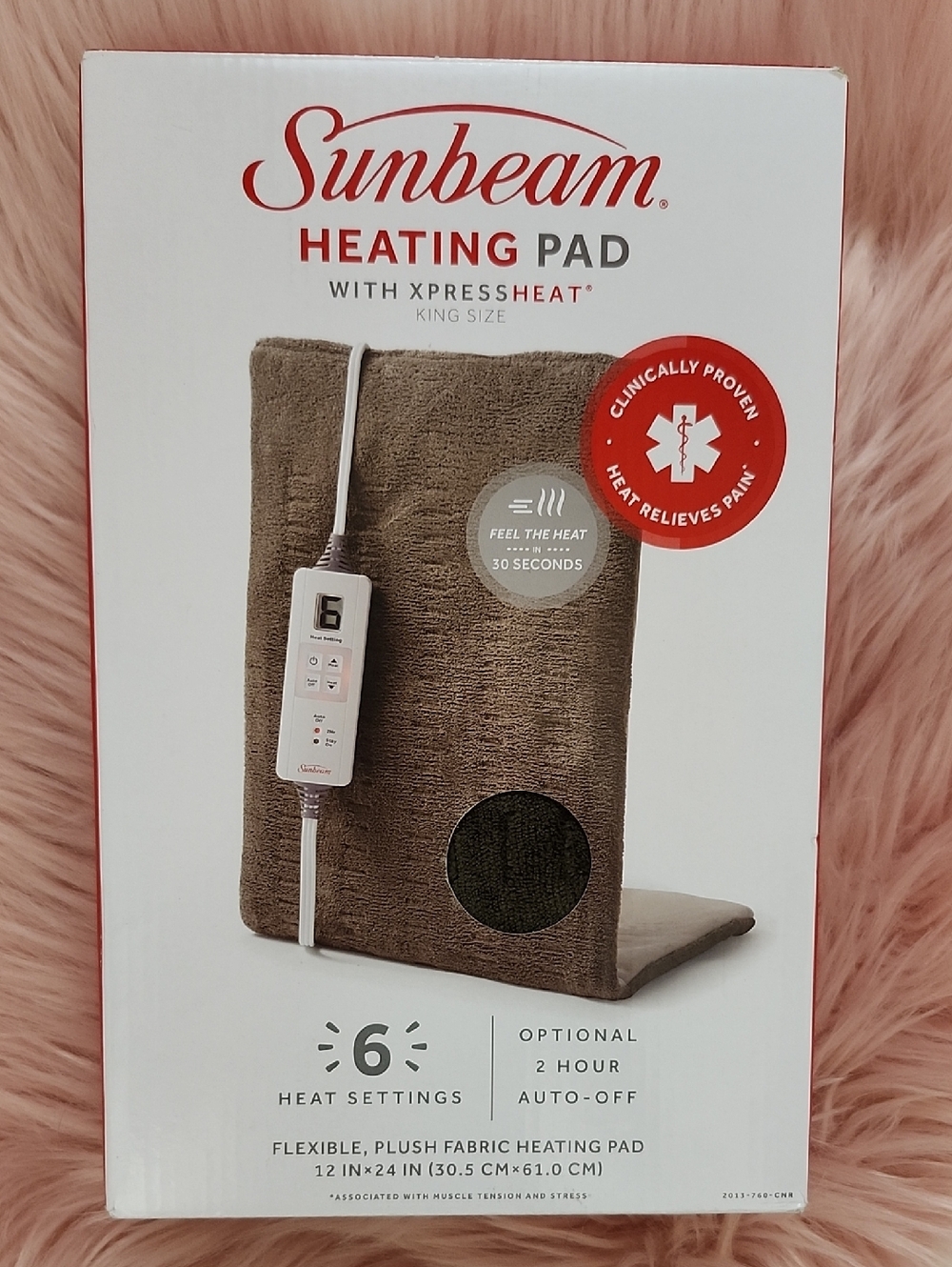 Brand New SUNBEAM KING SIZE HEATING PAD W/XPRESS HEAT
